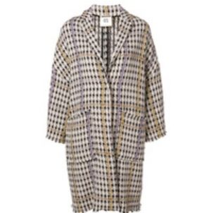 Semicouture 01 Printed Tweed Oversized Wool Coat